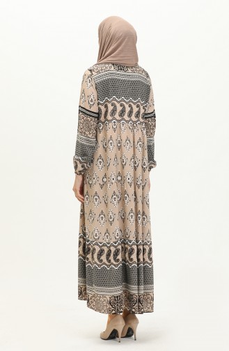 Gemustertes Kleid aus Viskose 4105-01 Nerz 4105-01