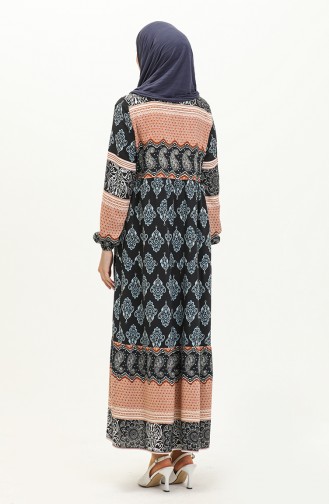 Dark Navy Blue İslamitische Jurk 4105-02