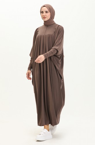 Oya Pleated Detail Sandy Dress 238446-03 Dark Mink 238446-03
