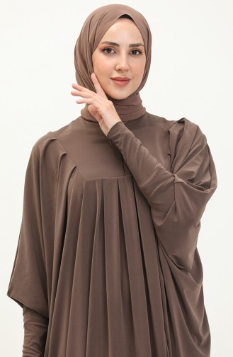 Oya Pleated Detail Sandy Dress 238446-03 Dark Mink 238446-03