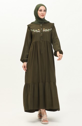 Besticktes Belmando-Kleid 22Y8727-01 Dunkles Khaki 22Y8727-01