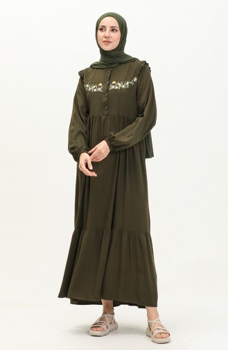 Besticktes Belmando-Kleid 22Y8727-01 Dunkles Khaki 22Y8727-01