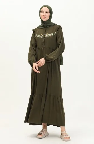 Besticktes Belmando-Kleid 22Y8727-01 Dunkles Khaki 22Y8727-01
