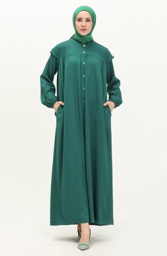 Elastic Sleeve Dress 24Y8729-08 Emerald Green 24Y8729-08