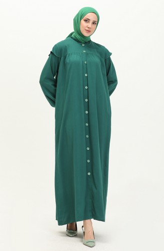 Elastic Sleeve Dress 24Y8729-08 Emerald Green 24Y8729-08