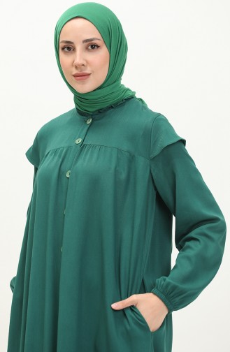 Kleid mit elastischen Ärmeln 24Y8729-08 Smaragdgrün 24Y8729-08