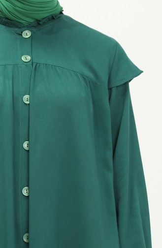 Kleid mit elastischen Ärmeln 24Y8729-08 Smaragdgrün 24Y8729-08