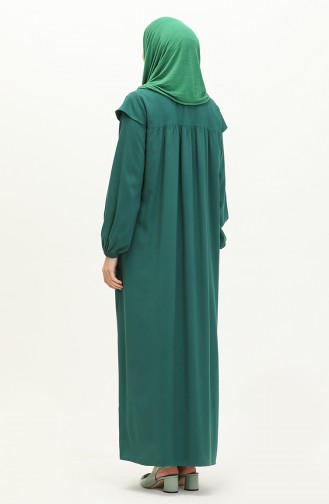 Elastic Sleeve Dress 24Y8729-08 Emerald Green 24Y8729-08