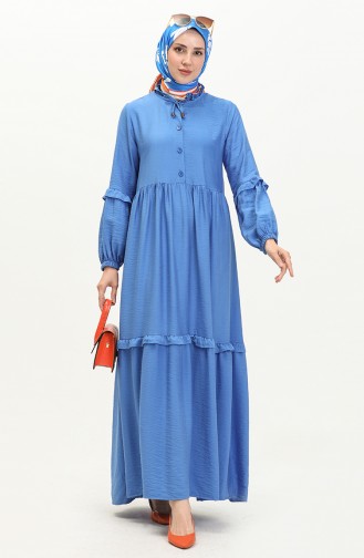 Aerobin Stoff geraffte Kleid 24Y8973-02 Indigo 24Y8973-02