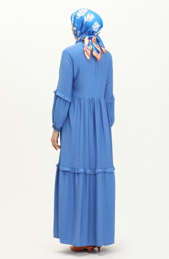 Aerobin Stoff geraffte Kleid 24Y8973-02 Indigo 24Y8973-02