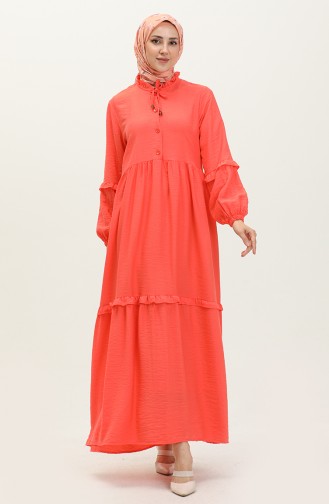 Aerobin Fabric Shirred Dress 24Y8973-03 Pomegranate Flower 24Y8973-03