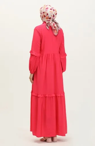 Aerobin Stoff gerafftes Kleid 24Y8973-04 Fuchsia 24Y8973-04