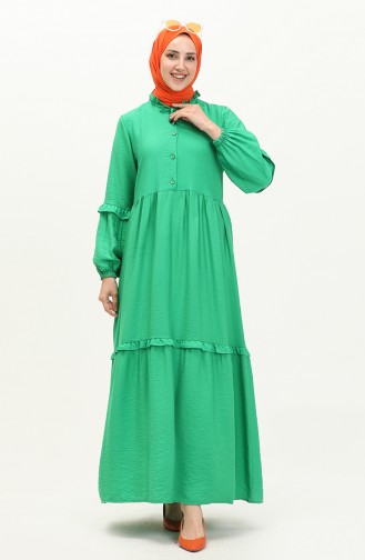 Aerobin Fabric Shirred Dress 24Y8973-05 Green 24Y8973-05