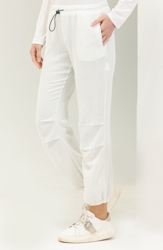 Side Pocket Linen Trousers 5107-03 white 5107-03
