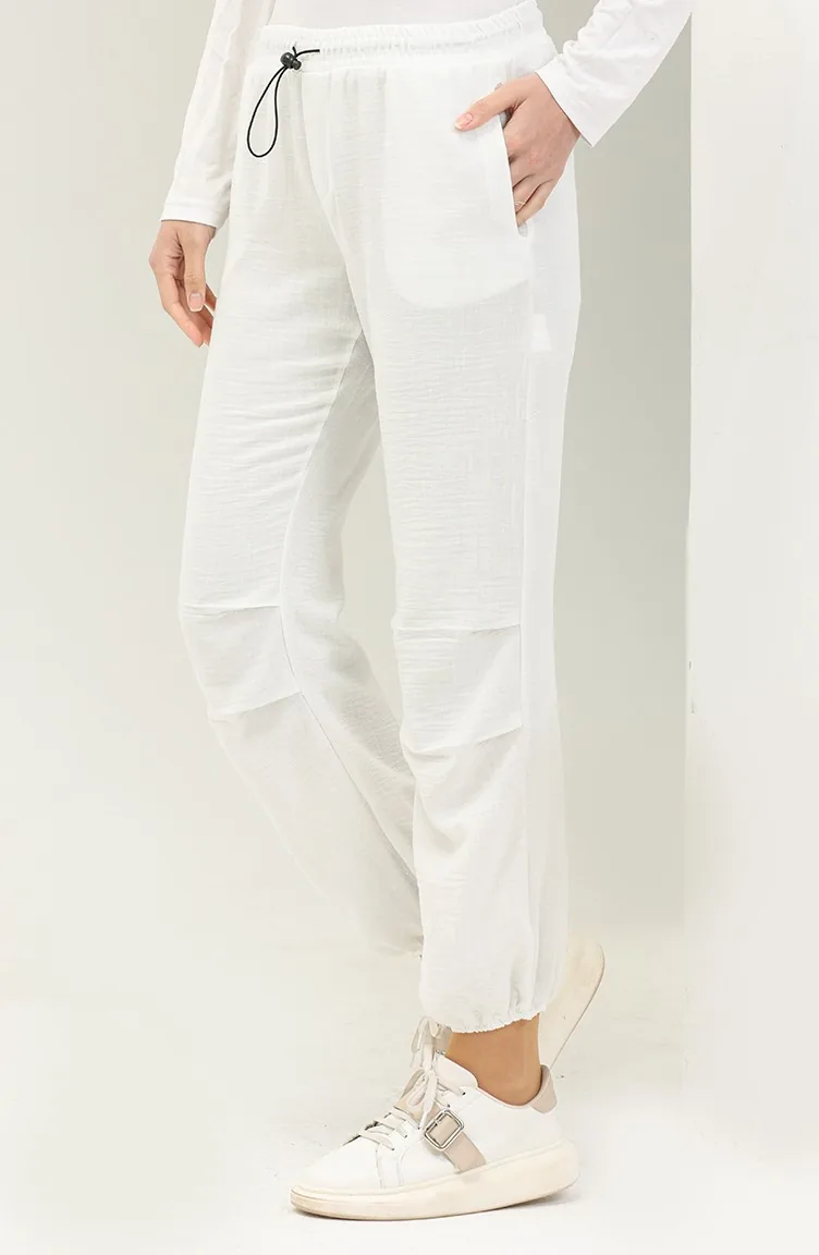 Side Pocket Linen Trousers 5107-03 white 5107-03