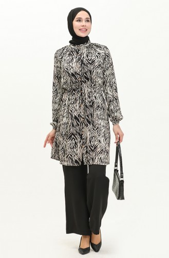 Viscose Printed Two Piece Suit 0042-04 Black 0042-04