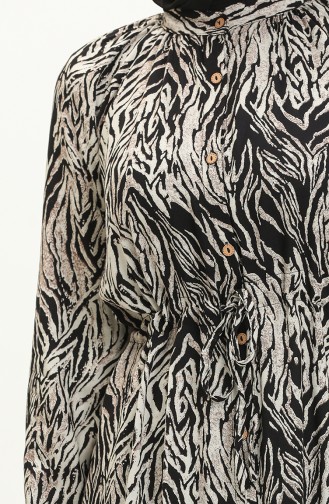 Viscose Printed Two Piece Suit 0042-04 Black 0042-04