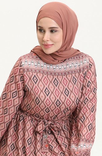 Robe à Motifs 0006-01 Rose Pâle  0006-01