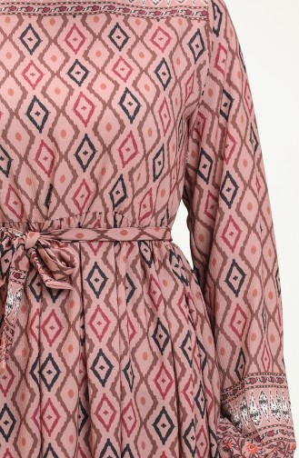 Robe à Motifs 0006-01 Rose Pâle  0006-01