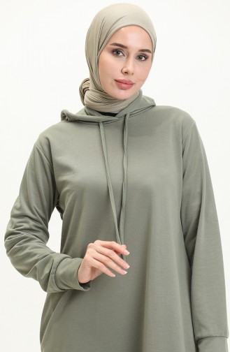 Sportkleid aus zwei Garnen mit Kapuze 0008-02 Grün 0008-02