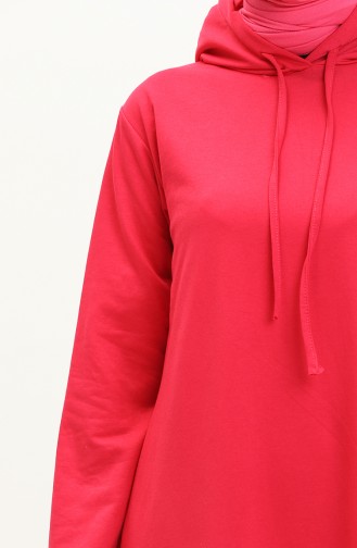 Two Yarn Hooded Sports Dress 0008-04 Fuchsia 0008-04