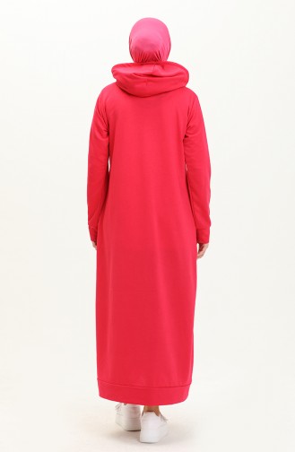 Two Yarn Hooded Sports Dress 0008-04 Fuchsia 0008-04