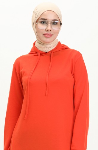 Two Yarn Hooded Sports Dress 0008-05 Orange 0008-05
