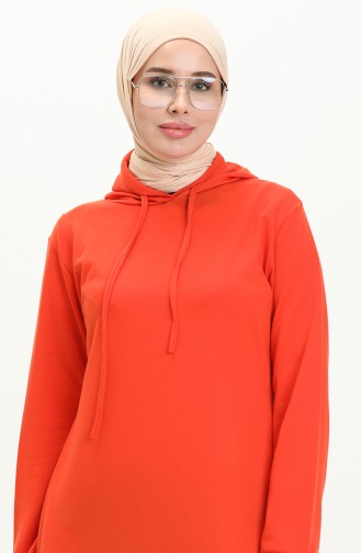 Sportkleid aus zwei Garnen mit Kapuze 0008-05 Orange 0008-05