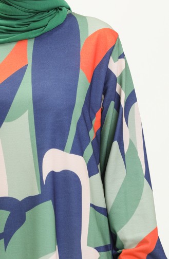 Two Yarn Digital Print Dress 0011-01 Green 0011-01