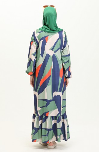 Two Yarn Digital Print Dress 0011-01 Green 0011-01