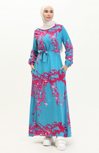 Turquoise İslamitische Jurk 0027-04
