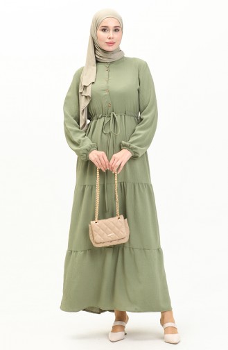 Aerobin Fabric Waist Pleated Dress 0039-02 Khaki 0039-02