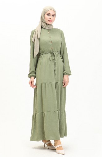 Aerobin Fabric Waist Pleated Dress 0039-02 Khaki 0039-02