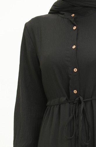 Aerobin Fabric waist Shirred Dress 0039-04 Black 0039-04