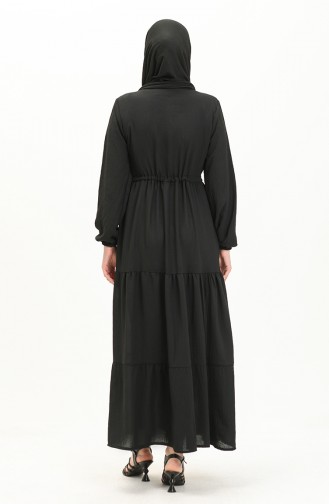 Aerobin Fabric waist Shirred Dress 0039-04 Black 0039-04