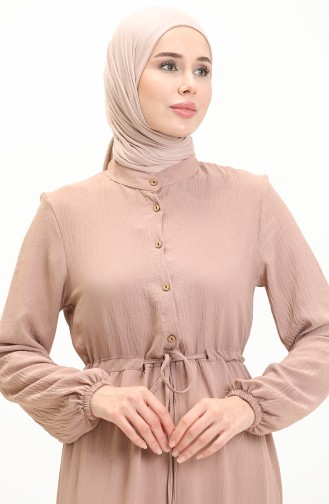 Aerobin Fabric Waist Shirred Dress 0039-05 Mink 0039-05
