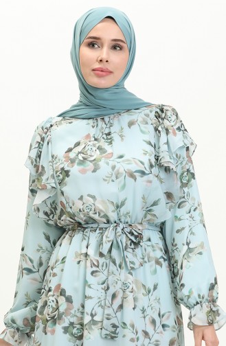 Mint Blue İslamitische Jurk 40427-01