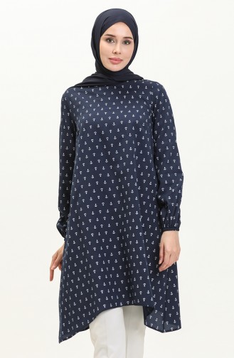 Anchor Print Tunic 1210-01 Navy Blue 1210-01
