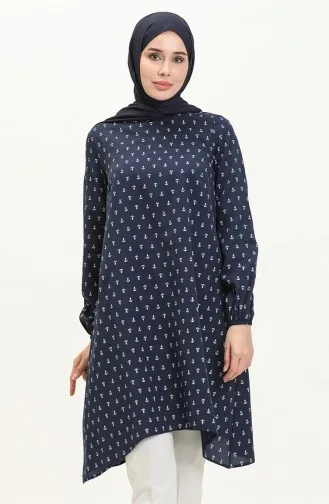 Çapa Desenli Tunik 1210-01 Lacivert