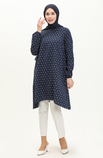 Anchor Print Tunic 1210-01 Navy Blue 1210-01