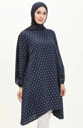 Çapa Desenli Tunik 1210-01 Lacivert