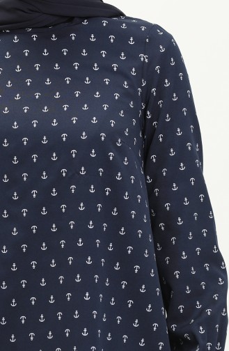 Anchor Print Tunic 1210-01 Navy Blue 1210-01