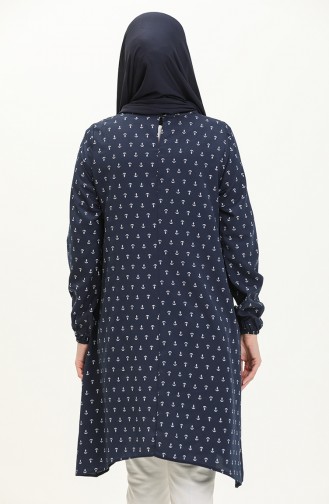 Anchor Print Tunic 1210-01 Navy Blue 1210-01