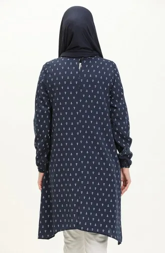 Çapa Desenli Tunik 1210-01 Lacivert