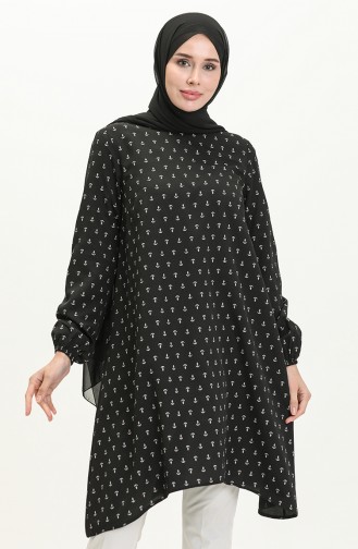 Anchor Print Tunic 1210-03 Black 1210-03