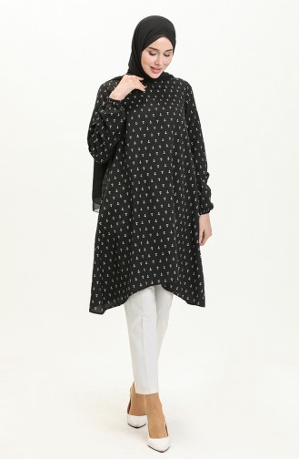 Anchor Print Tunic 1210-03 Black 1210-03