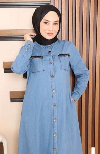 Jeansblau Tunikas 14526