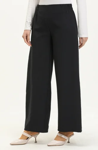 Pantalon Large à Taille Élastique 2951-18 Bleu Marine Foncé 2951-18