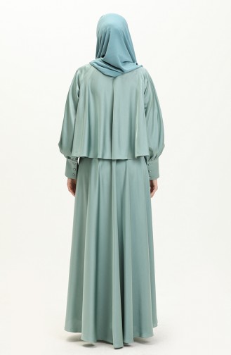 Satin Abendkleid mit Steinen 6051-04 Mintgrün 6051-04