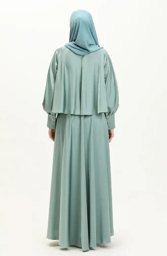 Satin Abendkleid mit Steinen 6051-04 Mintgrün 6051-04